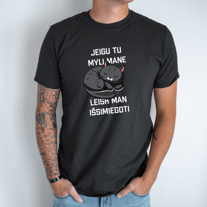 Unisex marškinėliai su spauda „Leisk man išsimiegoti“ - Image 4