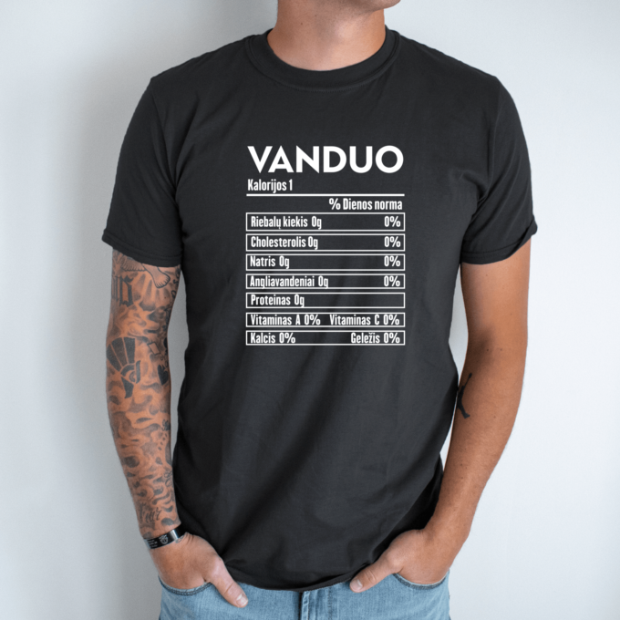 Unisex marškinėliai su spauda „Vandens mitybos faktai“ - Image 8