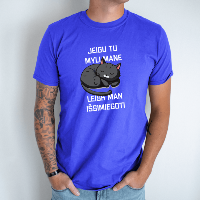 Unisex marškinėliai su spauda „Leisk man išsimiegoti“ - Image 5