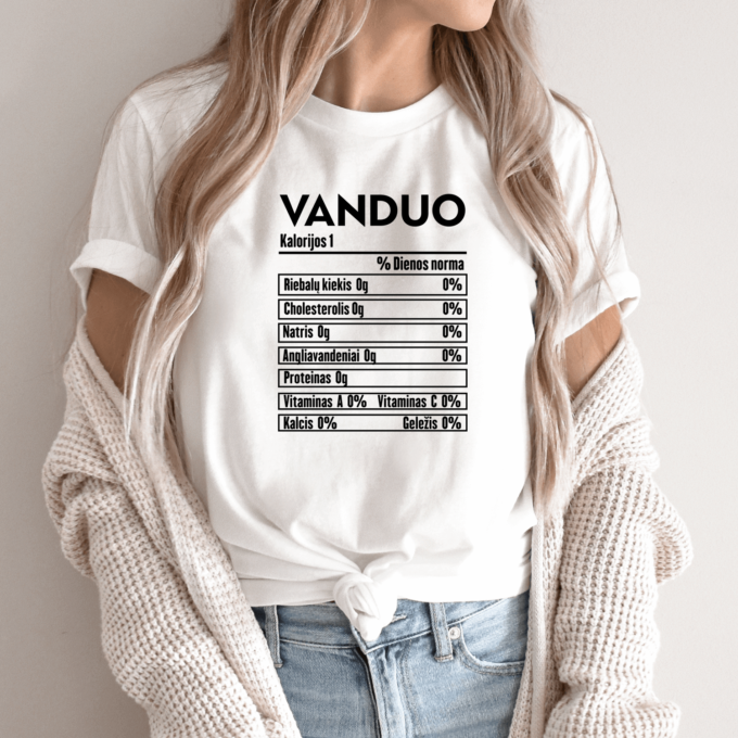 Unisex marškinėliai su spauda „Vandens mitybos faktai“ - Image 9