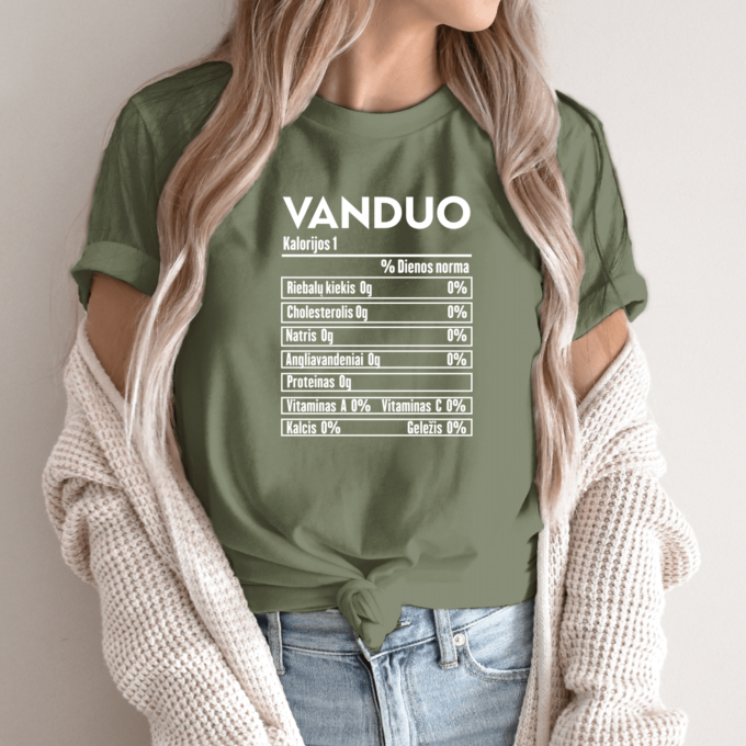 Unisex marškinėliai su spauda „Vandens mitybos faktai“ - Image 14