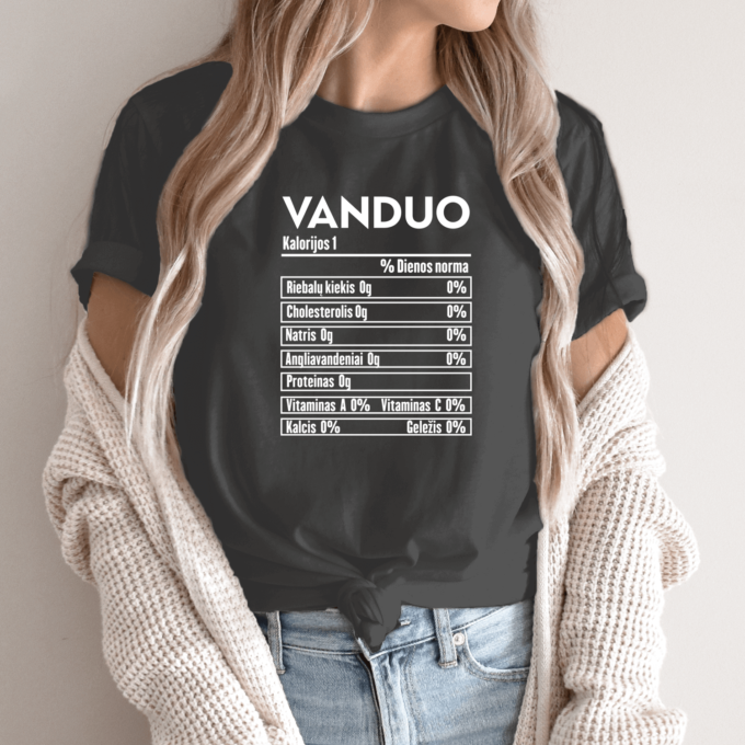 Unisex marškinėliai su spauda „Vandens mitybos faktai“ - Image 13