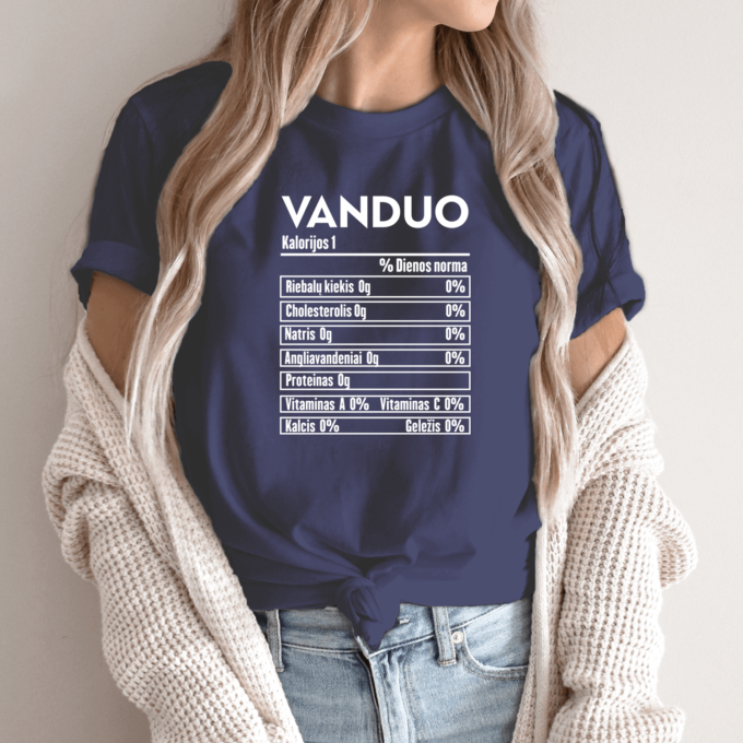 Unisex marškinėliai su spauda „Vandens mitybos faktai“ - Image 11