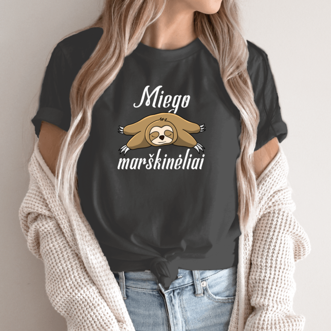 Unisex marškinėliai su spauda „Miego marškinėliai“ - Image 7