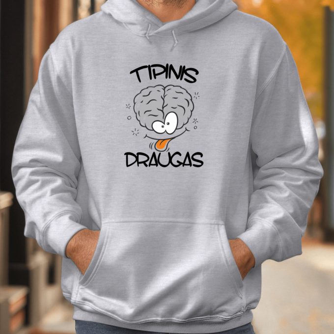 Unisex džemperis su spauda „Tipinis draugas“ - Image 2