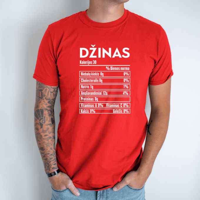 Unisex marškinėliai su spauda „Džino mitybos faktai“ - Image 6