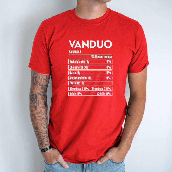 Unisex marškinėliai su spauda „Vandens mitybos faktai“ - Image 7