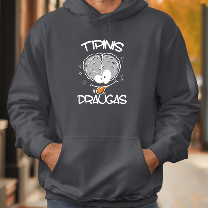 Unisex džemperis su spauda „Tipinis draugas“ - Image 3
