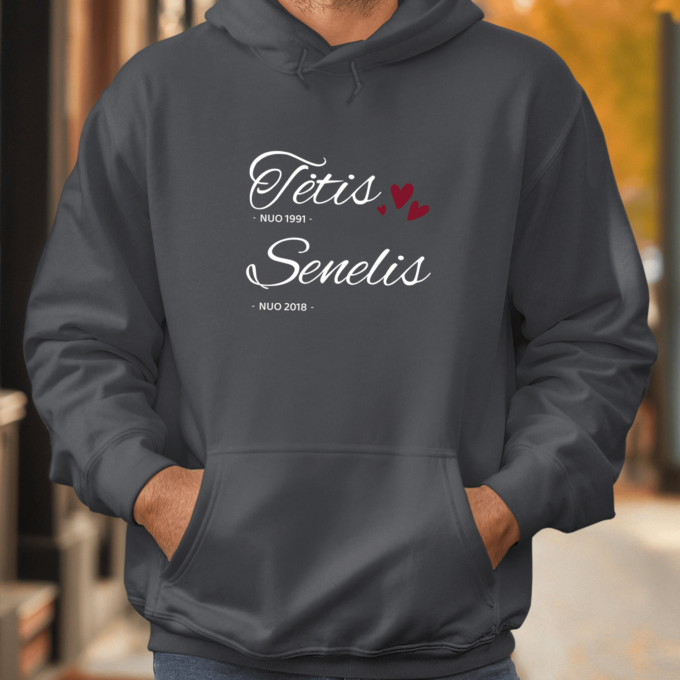 Unisex džemperis su spauda „Tėtis ir senelis nuo“ - Image 2