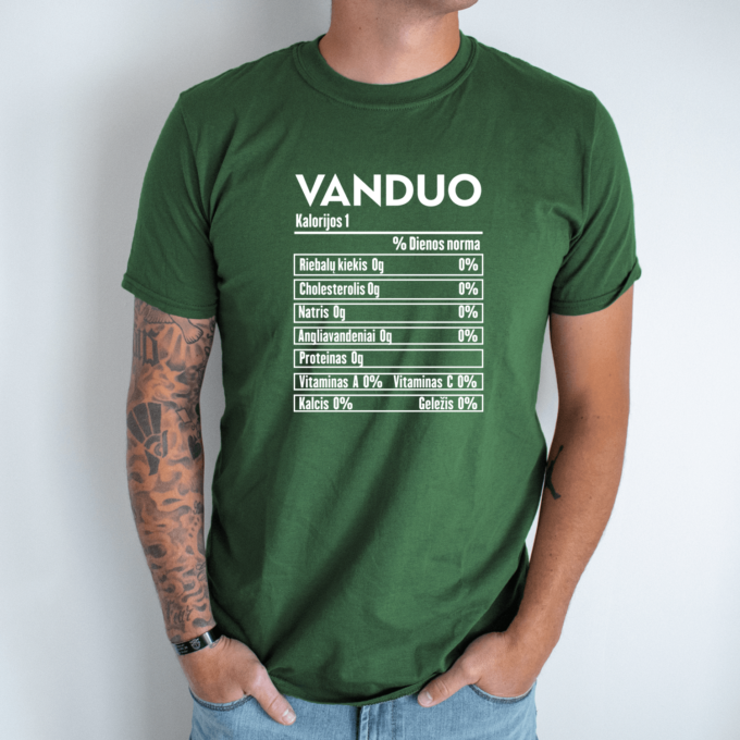 Unisex marškinėliai su spauda „Vandens mitybos faktai“ - Image 5