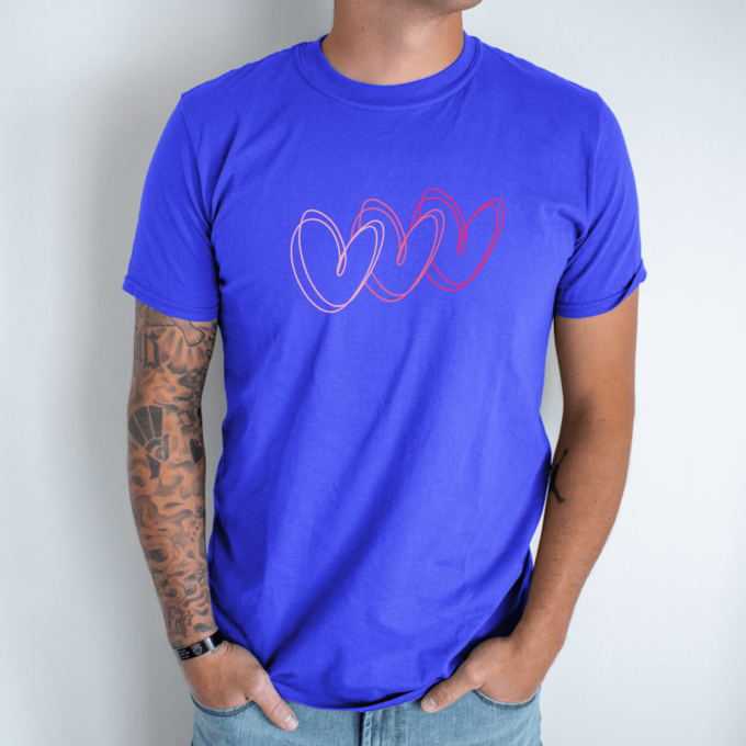 Unisex marškinėliai su spauda „Retro heart“ - Image 6