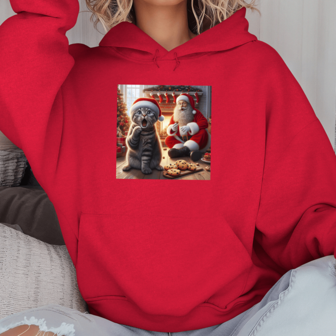 Unisex džemperis su spauda „Katinas užklupo senelį“ - Image 2
