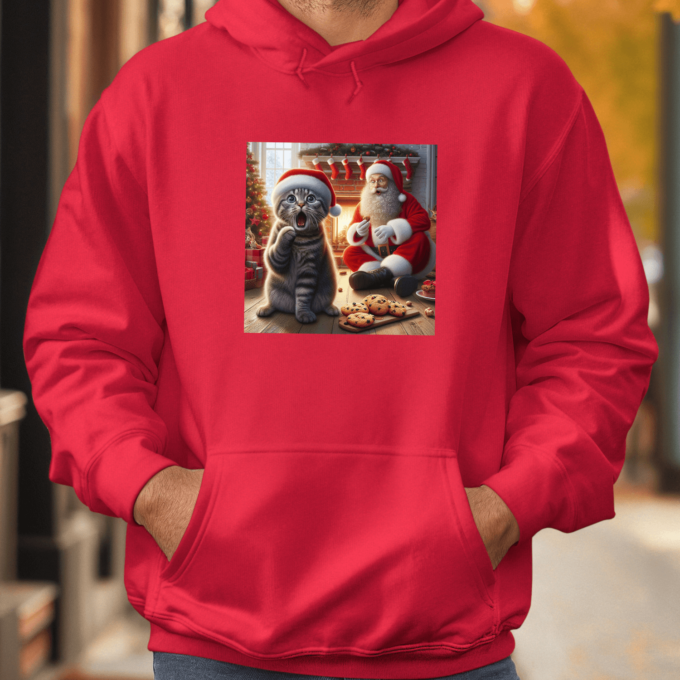 Unisex džemperis su spauda „Katinas užklupo senelį“ - Image 5