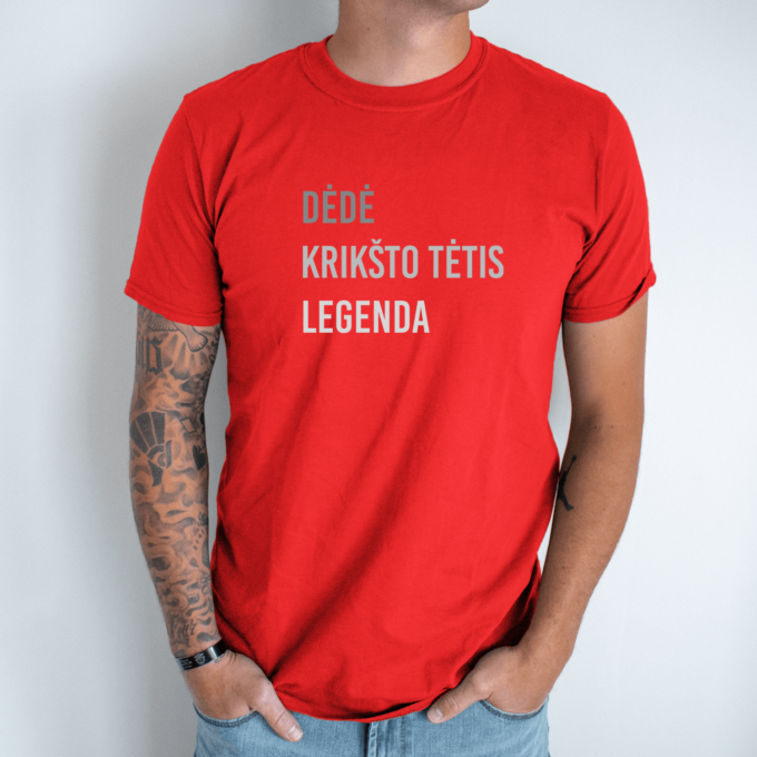 Unisex marškinėliai su spauda „Dėdė, Krikšto tėtis, legenda“ - Image 4