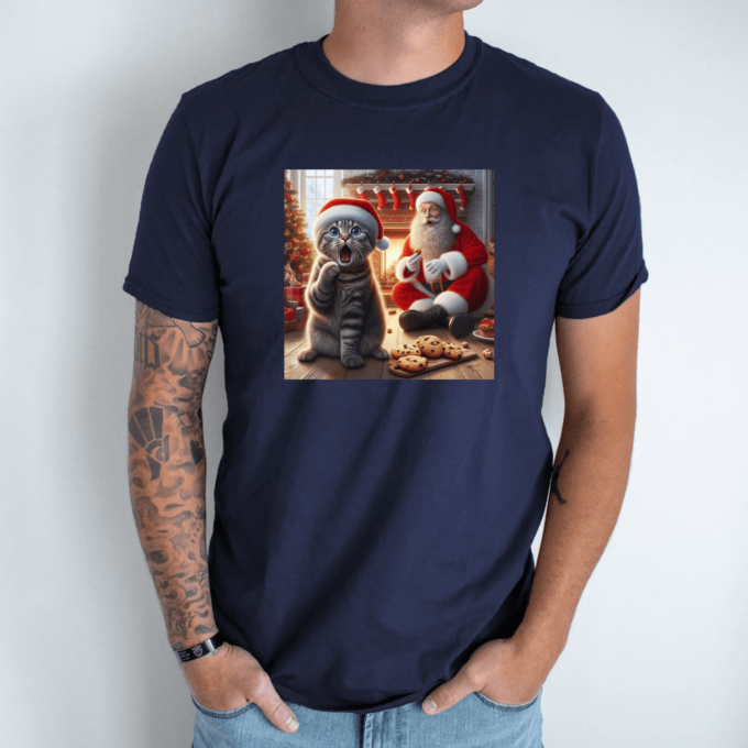 Unisex marškinėliai su spauda „Katinas užklupo senelį“ - Image 4