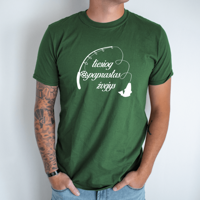 Unisex marškinėliai su spauda „Tiesiog paprastas žvejys“ - Image 4