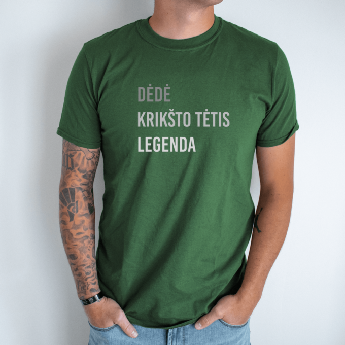 Unisex marškinėliai su spauda „Dėdė, Krikšto tėtis, legenda“ - Image 3