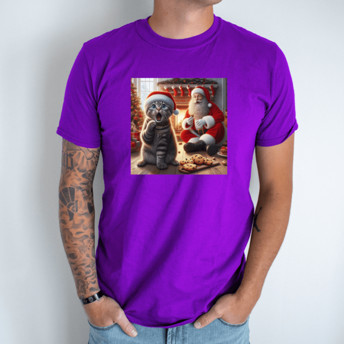 Unisex marškinėliai su spauda „Katinas užklupo senelį“ - Image 7