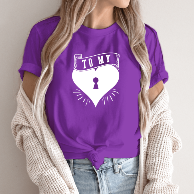 Unisex marškinėliai su spauda „To my heart“ - Image 3