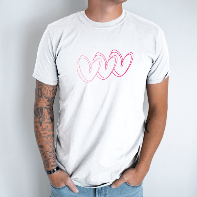 Unisex marškinėliai su spauda „Retro heart“ - Image 2