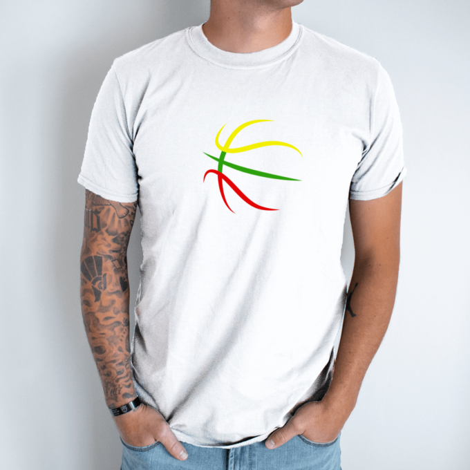 Unisex marškinėliai su spauda „Krepšinio linijos“ - Image 2