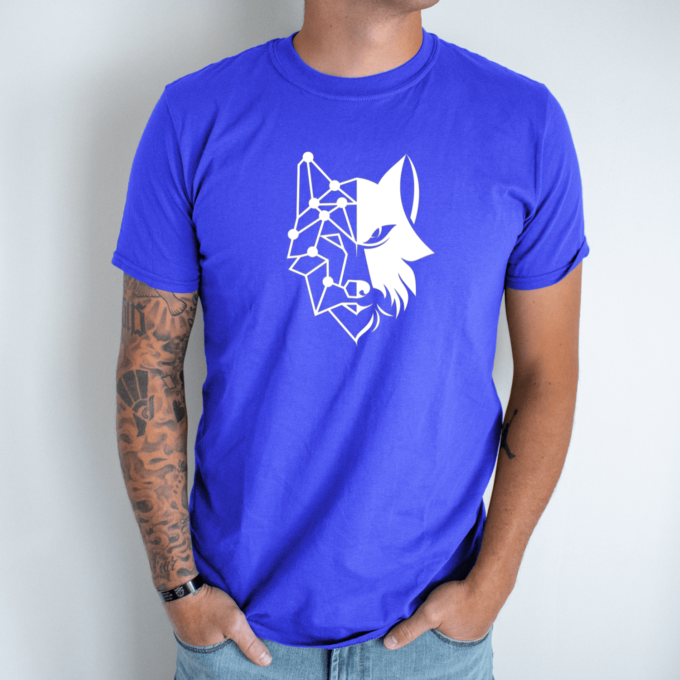 Unisex marškinėliai su spauda „Geometrinis vilkas“ - Image 3