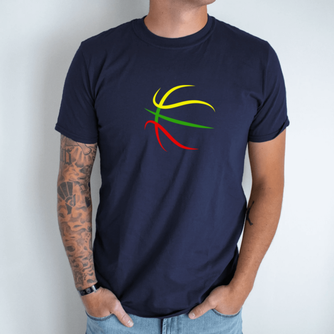 Unisex marškinėliai su spauda „Krepšinio linijos“ - Image 7