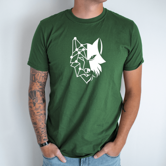 Unisex marškinėliai su spauda „Geometrinis vilkas“ - Image 5