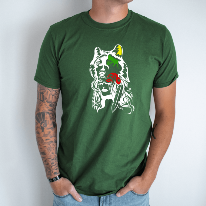 Unisex marškinėliai su spauda „Kepurė vilkas“ - Image 4