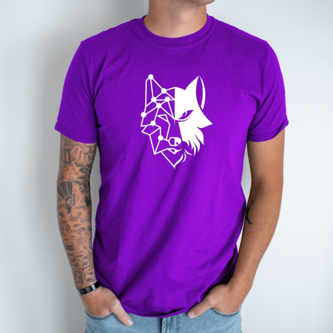 Unisex marškinėliai su spauda „Geometrinis vilkas“ - Image 4