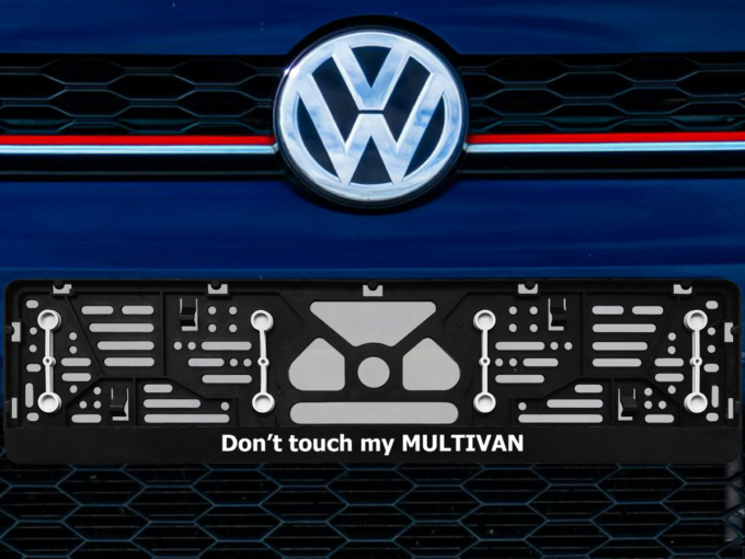Numerių rėmelis su guminėmis tarpinėmis „Don't touch my Multivan“