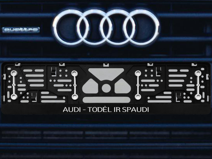 Numerių rėmelis su guminėmis tarpinėmis „Audi-todėl ir spaudi“