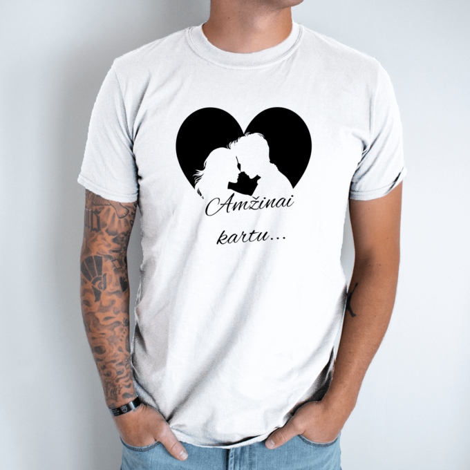 Unisex marškinėliai su spauda „Amžinai kartu“ - Image 2