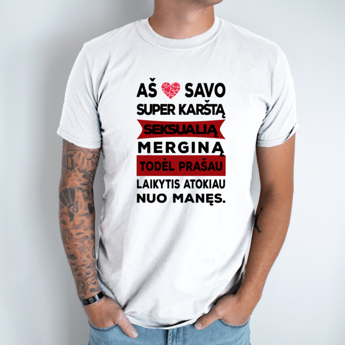 Unisex marškinėliai su spauda „Aš myliu savo merginą“ - Image 2