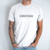 Unisex marškinėliai su spauda „Greičiau“