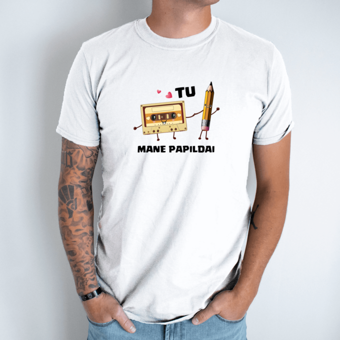 Unisex marškinėliai su spauda „Kasetė“