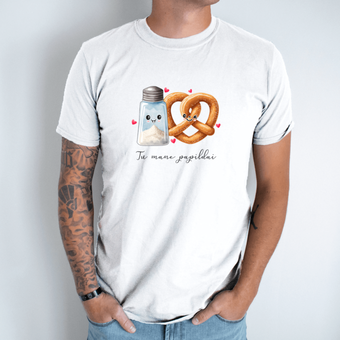 Unisex marškinėliai su spauda „Krendelis“