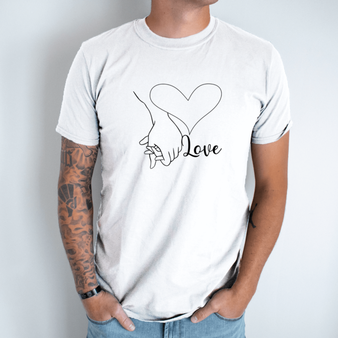 Unisex marškinėliai su spauda „Love rankos“