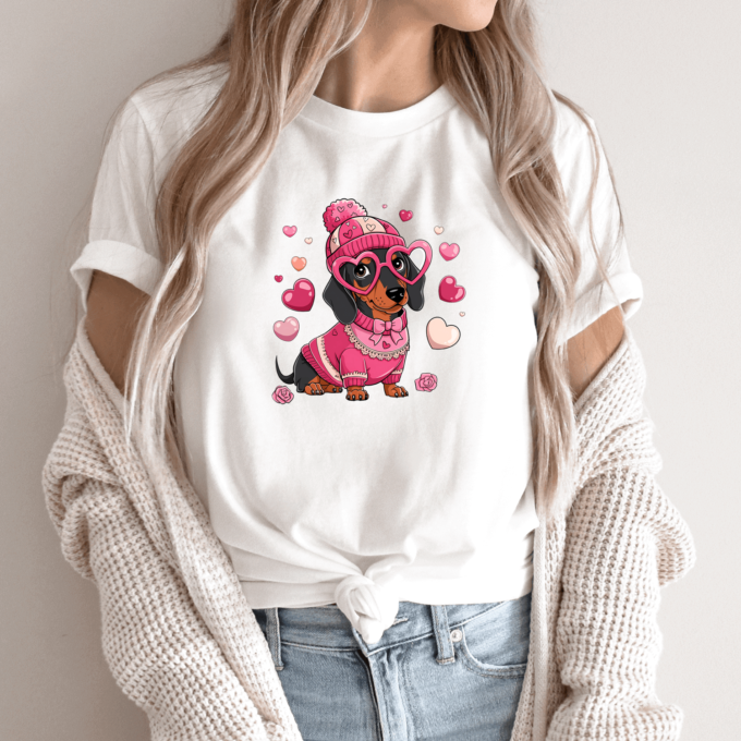 Unisex marškinėliai su spauda „Taksas mano Valentinas“