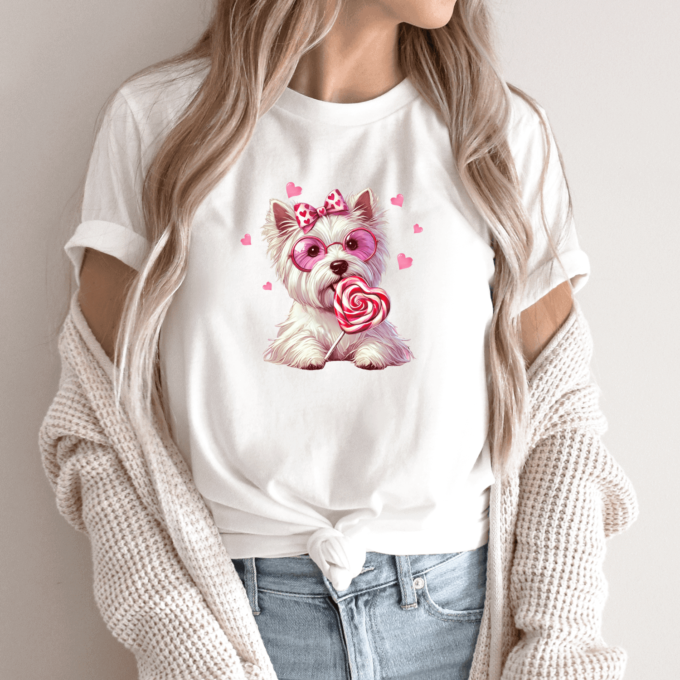 Unisex marškinėliai su spauda „Terjeras mano Valentinas“ - Image 2