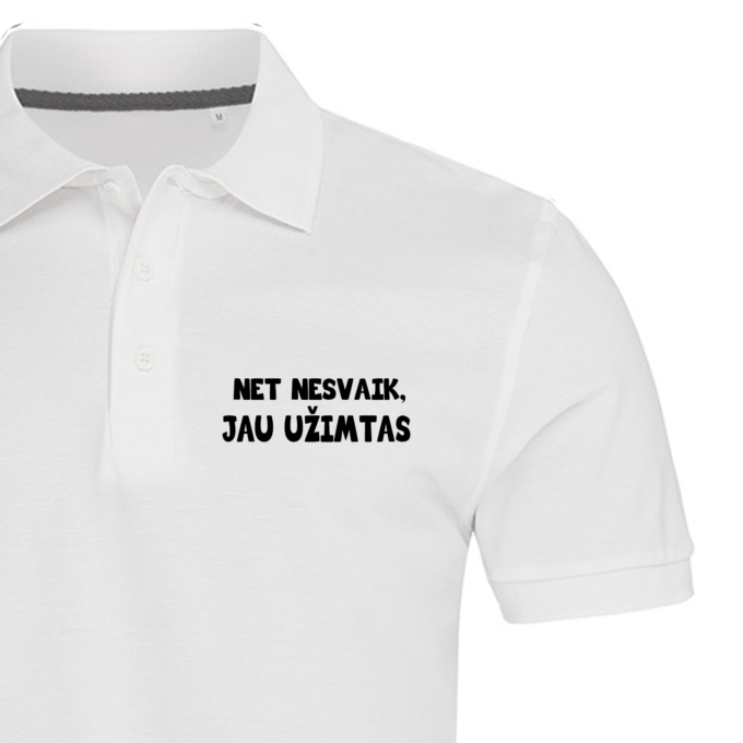 Vyriški polo marškinėliai su spauda „Nesvaik“