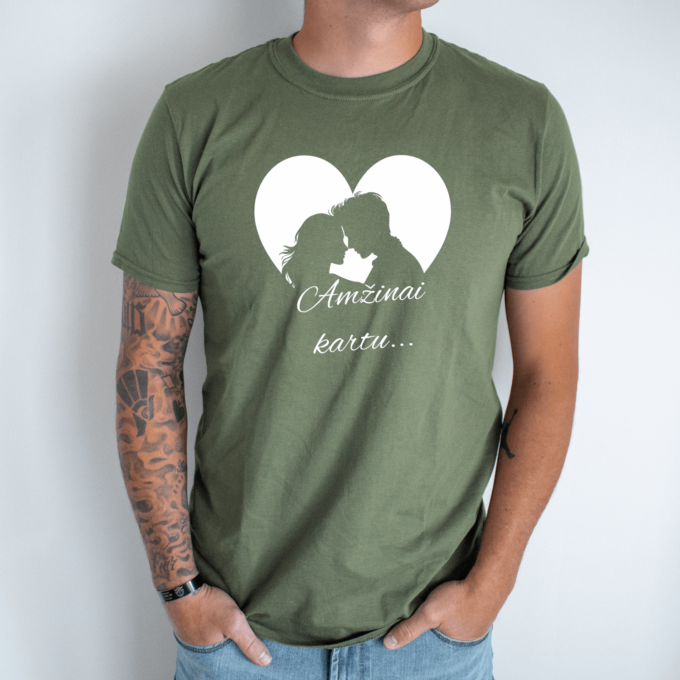 Unisex marškinėliai su spauda „Amžinai kartu“ - Image 3