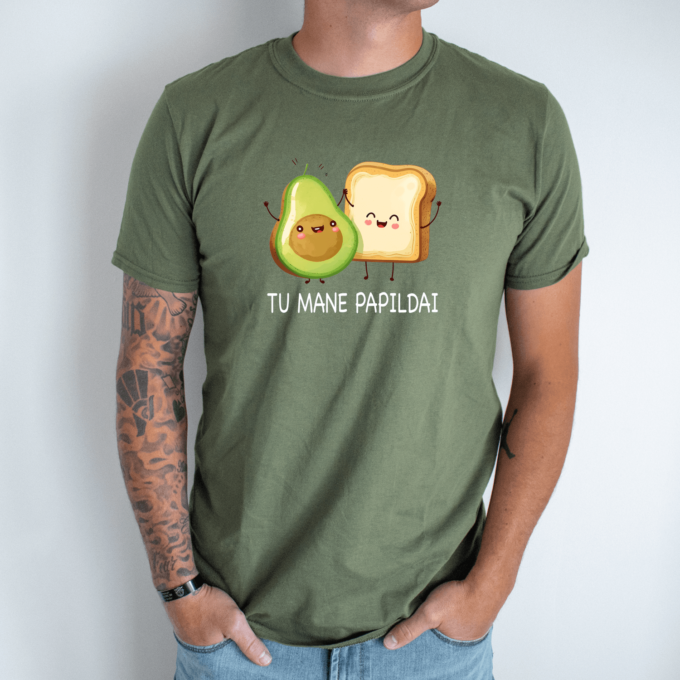 Unisex marškinėliai su spauda „Avokado sumuštinis“ - Image 3