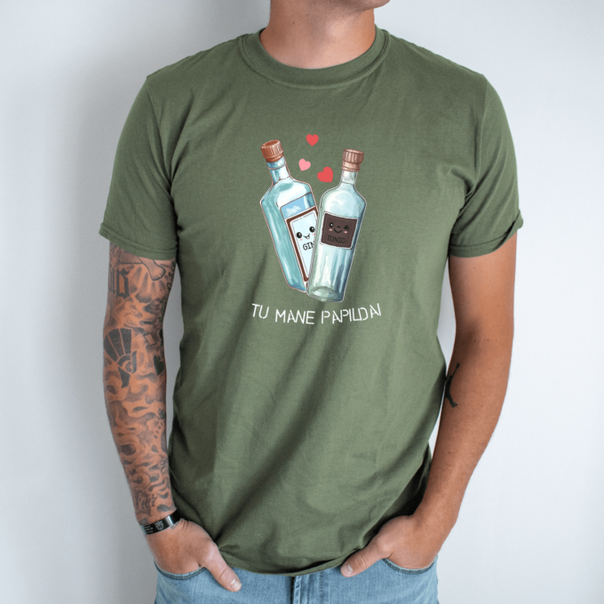 Unisex marškinėliai su spauda „Džinas ir tonikas“ - Image 3