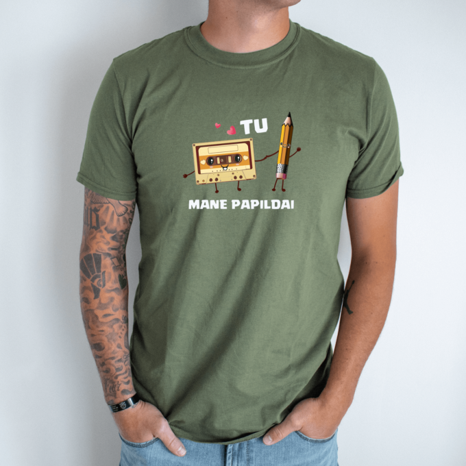 Unisex marškinėliai su spauda „Kasetė“ - Image 2