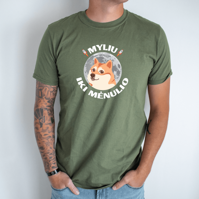 Unisex marškinėliai su spauda „Myliu iki mėnulio“ - Image 6