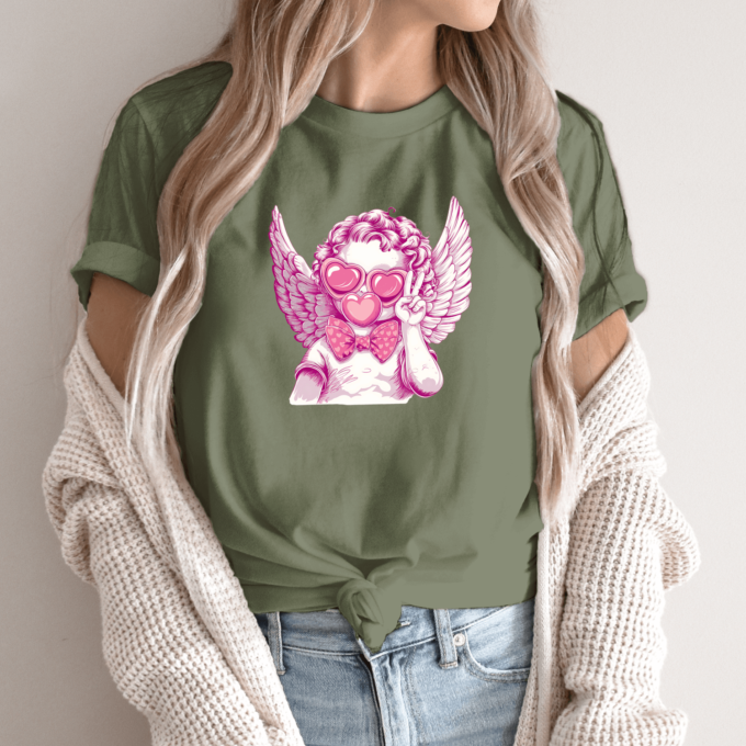 Unisex marškinėliai su spauda „Retro kupidonas “ - Image 2