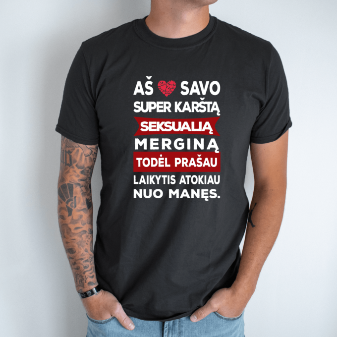 Unisex marškinėliai su spauda „Aš myliu savo merginą“ - Image 7