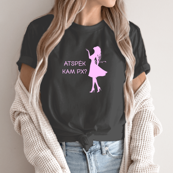 Unisex marškinėliai su spauda „Atspėk kam px?“ - Image 5