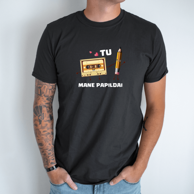Unisex marškinėliai su spauda „Kasetė“ - Image 8